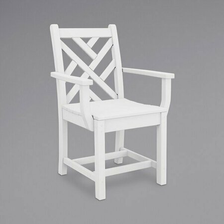 POLYWOOD Chippendale White Dining Arm Chair 633CDD200WH